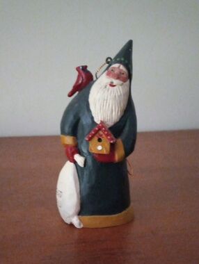 Vintage House of Hatten 1995 Santa & Cardinal Ornament by Susan M. Smith